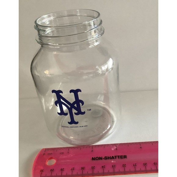 New York Mets Mason Jar Cups-Churchill Container 2016 (2) Plastic Cups - Picture 7 of 8
